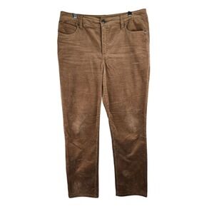 Style & Co Womens Corduroy Pants Size 12P‎ Western Boho Cowgirl Brown Academia